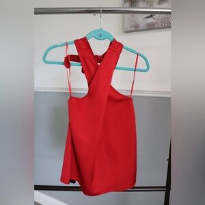 J. Crew Red Satin Halter